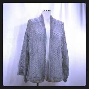 And Taylor crochet knit wide sleeve cover up L